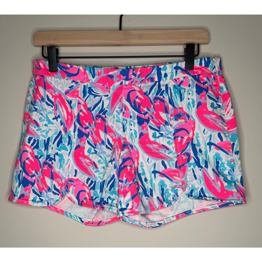 Lilly‎ Pulitzer Hazelle Stretch Short Cosmic Coral Cracked Up Lobster- Size 0